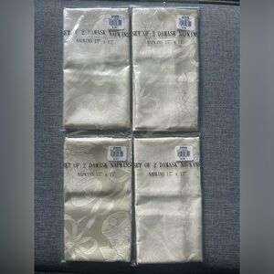 Vintage Ames Damask Christmas Bells Napkins Set of 8